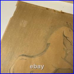 Kiyoshi Saito Rearing Horse Japanese Woodblock Print Signed Art