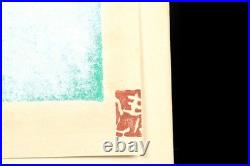 Kiyoshi Saito Signed Woodblock Print Green Girl Antique Framed Damage READ