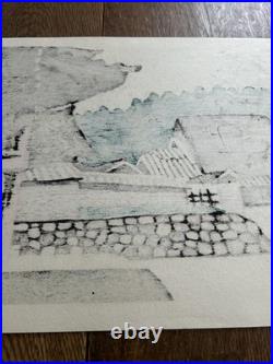 Kiyoshi Saito Woodblock Print Horyuji Temple Late Autumn/Persimmon