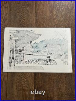 Kiyoshi Saito Woodblock Print Horyuji Temple Late Autumn/Persimmon