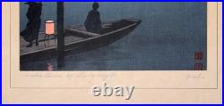 Koho Shoda Woodblock Print Lake Biwa at Starry Night 1920-30s