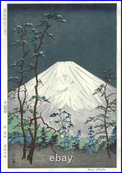 Koichi Okada Mt. Fuji from Hakone Highway Woodblock Print Kawase Hasui Ukiyoe
