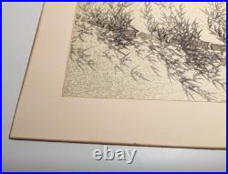 Kotozuka Eiichi Bamboo Woodblock Print Uchida Mounted Fair, as is