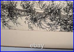 Kotozuka Eiichi Bamboo Woodblock Print Uchida Mounted Fair, as is