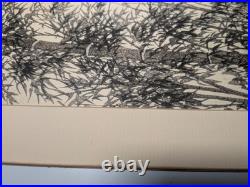 Kotozuka Eiichi Bamboo Woodblock Print Uchida Mounted Fair, as is