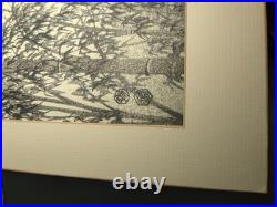 Kotozuka Eiichi Bamboo Woodblock Print Uchida Mounted Fair, as is