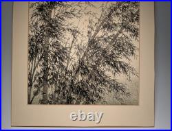 Kotozuka Eiichi Bamboo Woodblock Print Uchida Mounted Fair, as is