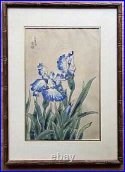 Kotozuka Eiichi Original Japanese Woodblock Print IRISES