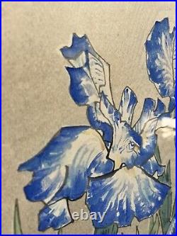 Kotozuka Eiichi Original Japanese Woodblock Print IRISES