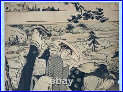 Kubo Shunman Original Woodblock Print 3 Women Edo Period Japan Japanese Asian