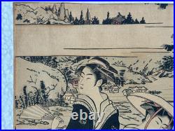 Kubo Shunman Original Woodblock Print 3 Women Edo Period Japan Japanese Asian