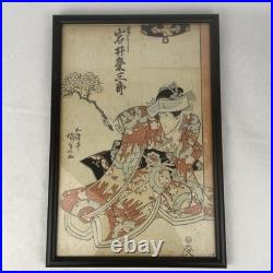 Kunisada 1830s Original Japanese Woodblock Signed 15x10 From Edo Period