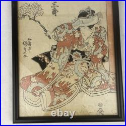 Kunisada 1830s Original Japanese Woodblock Signed 15x10 From Edo Period