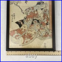 Kunisada 1830s Original Japanese Woodblock Signed 15x10 From Edo Period