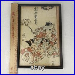 Kunisada 1830s Original Japanese Woodblock Signed 15x10 From Edo Period