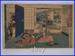 Kunisada II Woodblock Print x12 Chushingura 12 Acts, 47 Ronin, Sketchbook