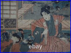 Kunisada II Woodblock Print x12 Chushingura 12 Acts, 47 Ronin, Sketchbook