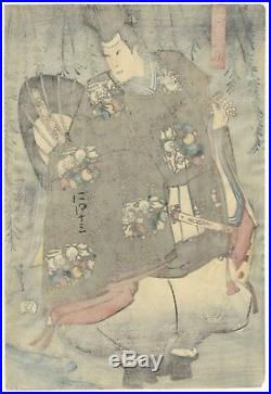 Kuniyoshi Utagawa, Actors, Diptych, Ukiyo-e, Original Japanese Woodblock Print