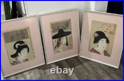 Lot-3 Chikanobu Woodblock Prints Mirror of the Ages Around the Kyowa Era 1897