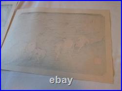 Lot of 6 Vintage woodblock prints Hiroshige Ando 1950s in excellent condition