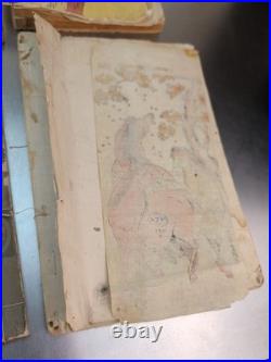 Lot of 8 Antique Japanese Wood Block Print Books in various conditions