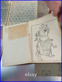 Lot of 8 Antique Japanese Wood Block Print Books in various conditions