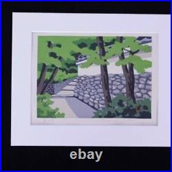 Masao Ido Kosanji Temple Framed Woodblock Print Signed Authentic print