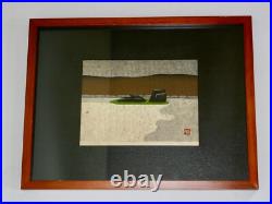 Masao Ido rock garden ORIGINAL WOODBLOCK PRINT 1983 Autograph