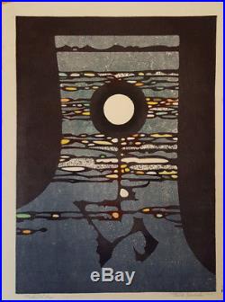 Meditation by Toshi Yoshida Japanese Woodblock Print Limited Edition Signed 1966