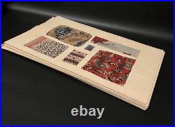 Meiji Era Japanese Woodblock Print Fabric Pattern Sample 20 Sheets Antique Art