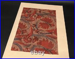 Meiji Era Japanese Woodblock Print Fabric Pattern Sample 20 Sheets Antique Art