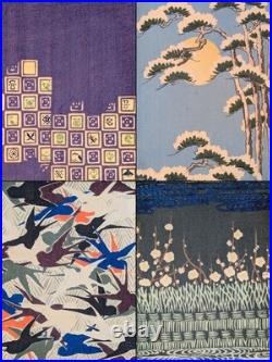 Meiji Period/1901's/Japanese woodblock print book/Kimono Design/Zuan/Antique