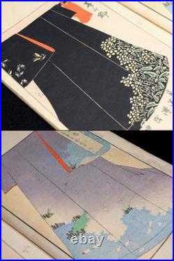 Meiji Period/1901's/Japanese woodblock print book/Kimono Design/Zuan/Antique