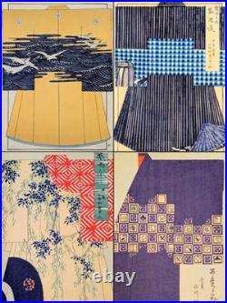 Meiji Period/1901's/Japanese woodblock print book/Kimono Design/Zuan/Antique