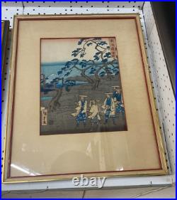 Mid 1800s Japanese Woodblock Print by Hiroshige 11 L x 14 H