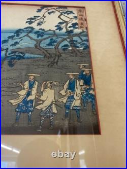 Mid 1800s Japanese Woodblock Print by Hiroshige 11 L x 14 H