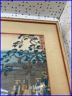 Mid 1800s Japanese Woodblock Print by Hiroshige 11 L x 14 H