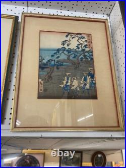 Mid 1800s Japanese Woodblock Print by Hiroshige 11 L x 14 H