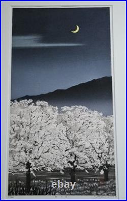 Miyamoto Shufu Japanese Woodblock Print Spring Evening