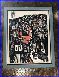 Modernist Japanese Woodblock Original Signed Art Prints Kiyoshi Ikezumi