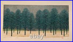 NAMIKI HAJIME Woodblock Print Tree Scene 158 Limited to 200 Japan 28x48.5cm 2022