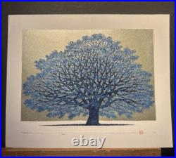 NAMIKI HAJIME Woodblock Print Tree Scene 160B Limited to 200 30 x 37cm 2024 NEW