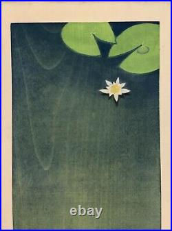 Nakajima Tsuzen Water Lillies Japanese Woodblock Print