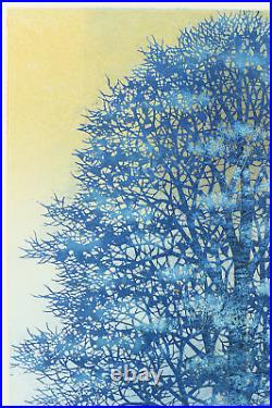 Namiki Hajime 1994 Japanese Original Woodblock print Tree Scene 34 68/300