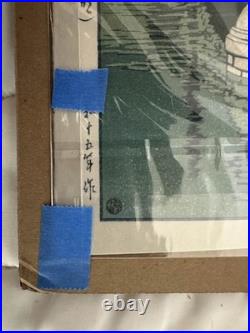 Nihonbashi at Dawn by Kawase Hasui Woodblock Print Excellent Condition