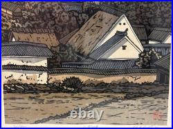 Nishijima Katsuyuki Original Signed Print, Houses In Hancho, Vintage Asian Art