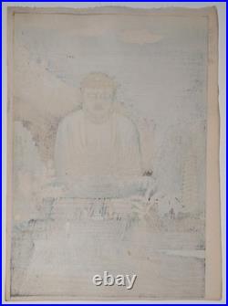 OKUYAMA Gihachiro Great Buddha of Kamakura Japanese Woodblock Print Ukiyoe