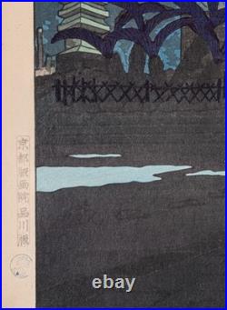 OKUYAMA Gihachiro Great Buddha of Kamakura Japanese Woodblock Print Ukiyoe