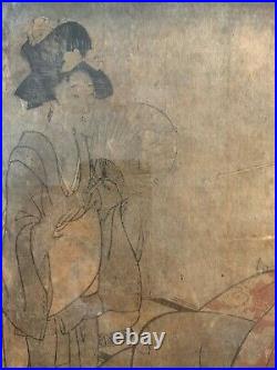 ORIGINAL JAPANESE WOODBLOCK PRINT TWO WOMEN BY KITAGAWA UTAMARO, ca. 1800-1805