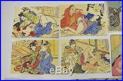 ORIGINAL Japanese Art Woodblock Print UKIYOE Shunga 12 set Erotic